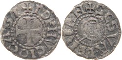 Abbaye de Tournus 1115-1240 denier au nom de Saint Valérien de type 3 immobilisé à légendes longues