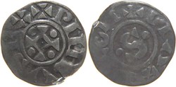 Mâcon 1137-1239 denier au "S" cantonné au nom de Philippe Ier variété fautée PIIIbVS