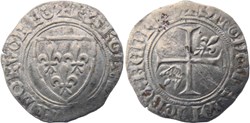 Mâcon 1390 à 1411 petit blanc dit "demi-guénar" 2è émission type 3 au nom de Charles VI variété