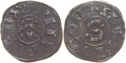 Mâcon 1137-1239 denier au "S" cantonné au nom de Philippe Ier