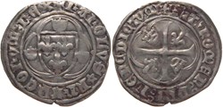 Dijon 1460 blanc à la couronne ducal variété au nom de Charles VII