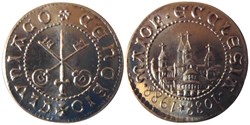 12/- Cluny 1988 jeton monétiforme en argent commémoratif du 9è centenaire de Cluny III