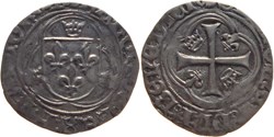 Dijon 1488-04 douzain (blanc aux couronnelles) cantonnement inversé au nom de Charles VIII