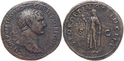 autre romaine 105 Trajan sesterce au revers Spes frappé à Rome