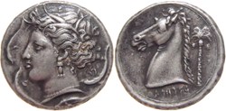 antiquité grecque Sicile Lilybée -340 tétradrachme siculo-punique