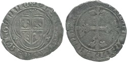 Auxonne 1422 à 1423 blanc à l'écu dans un trilobe variété au nom de Philippe-le-Bon