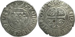 Dijon 1395-1398 blanc à l'écu dit "guénar" 2è émission type 2 au nom de Charles VI