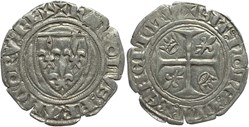 Mâcon 1390 à 1411 blanc dit "guénar" 2è émission type 3 variété RE+ au nom de Charles VI