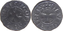 Dijon 1162-1192 denier variété nouvelle avec 0 longues avers et revers au nom de Hugues III