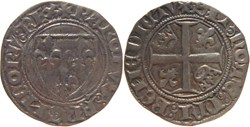 Poitiers 1389 blanc dit "guénar" 2è émission au nom de Charles VI