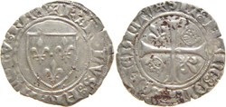 Mâcon 1417-10 à 11 blanc dit "guénar" 5è émission type 1 variété Jean-sans-Peur au nom de Charles VI
