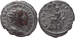 autre romaine fin 239 - début 240 Gordien III antoninien au revers Concorde frappé à Rome
