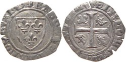 Chalon-sur-Saône 1419 ou Dijon blanc à l'écu dit "guénar" émission ducale au nom de Charles VI