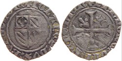Saint Laurent-lès-Chalon 1418 grand blanc au nom de Jean-sans-Peur sur un coin de droit d'Auxonne