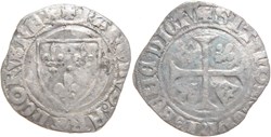 Dijon 1410-1411 blanc à l'écu dit "guénar" 2è émission type 4 au nom de Charles VI