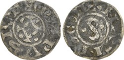 Mâcon 1137-1239 denier au "S" cantonné au nom de Philippe Ier légende dégénérée au revers