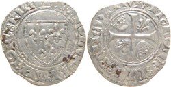 Mâcon 1417-10 à 11 blanc dit "guénar" 5è émission type 1 du duc Jean-sans-Peur au nom de Charles VI