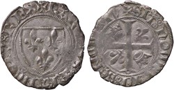 Mâcon 1418-03 blanc dit "guénar" 6è émission type 2 variété Jean-sans-Peur au nom de Charles VI