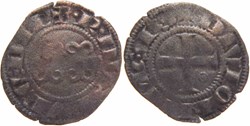 Dijon 1284-1300 denier aux deux annilles doubles de Robert II