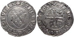 Chalon-sur-Saône 1413-1417 blanc à l'écu dit "guénar" émission ducale au nom de Charles VI