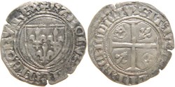 Mâcon 1413 à 1417 blanc dit "guénar" 4è émission type 3 au nom de Charles VI autre exemplaire