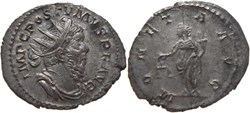 Postume 263-265 antoninien au revers Moneta frappé à Trèves
