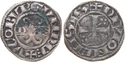 Dijon 1218-1272 denier au nom de Hugues IV variété inédite légende d'avers à 6 h