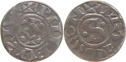 Mâcon 1137-1239 denier au "S" cantonné au nom de Philippe Ier variété PIIIPVƧ avec Ƨ rétrograde
