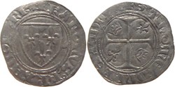 Mâcon 1390 à 1411 blanc dit "guénar" 2è émission type 3 RE+ et "K" barré au nom de Charles VI