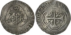 Aix-en-Provence/Tarascon 1457-1475 blanc (parpaïolle) inédit au nom de René d'Anjou