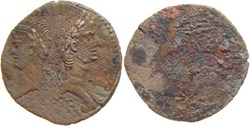 Nîmes 10 à 14 Auguste et Agrippa dupondius au crocodile