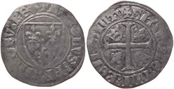 Dijon 1398-1411 blanc à l'écu dit "guénar" 2è émission type 3 au nom de Charles VI