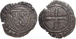 Mâcon 1419-07 petit blanc dit "demi-guénar" 7è émission Jean-sans-Peur au nom de Charles VI