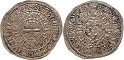 Mâcon 1413 à 1414 gros aux lis sous une couronne dit "grosus turonus" au nom de Charles VI