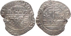 Auxerre 1422-1435 blanc aux écus accostés du duc Philippe-le-Bon au nom d'Henri VI d'Angleterre