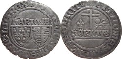 Auxerre 1422-1435 blanc aux écus accostés au nom d'Henri VI d'Angleterre