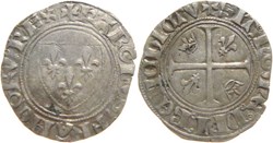 Mâcon 1411 1er au 3ème trimestre blanc dit "guénar" 2è émission type 4 au nom de Charles VI