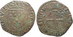 7/- Troyes 12/1418 à 03/1419 blanc "guénar" 6è ém. ducale au nom de Charles VI
