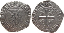 Chalon-sur-Saône 1419 ou Dijon blanc à l'écu dit "guénar" émission ducale au nom de Charles VI