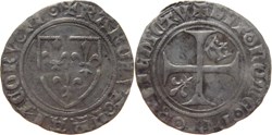7/- Troyes 1388 petit-blanc "demi-guénar" 1è ém. au nom de Charles VI