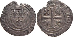 Dijon 1417 12 à 1418 02 blanc à l'écu dit "guénar" émission ducale au nom de Charles VI