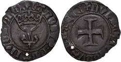 Mâcon 1421 double tournois dit "niquet" type 2 fauté au nom de Charles VI