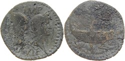 Nîmes 10 à 14 Auguste et Agrippa dupondius au crocodile