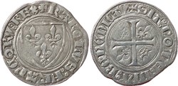 Mâcon 1389 09 blanc dit "guénar" 2è émission type 1b au nom de Charles VI