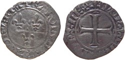 Mâcon 1411 à 1412 double tournois 3è émission au nom de Charles VI
