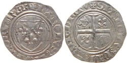 Mâcon 1412 à 1413 blanc dit "guénar" 4è émission type 2 variété au nom de Charles VI