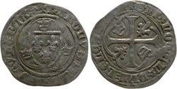 Dijon 1460 blanc à la couronne ducal au nom de Charles VII variété inédite de ponctuation de revers