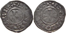 Chalon-sur-Saône 980-986 denier au nom du roi Lothaire (941-986) LOTARVS / CVIT
