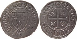 Dijon 1389-1395 blanc à l'écu dit "guénar" 2è émission type 1 au nom de Charles VI