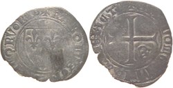 Dijon 1398-1411 petit blanc à l'écu dit "demi-guénar" 2è émission type3 variété au nom de Charles VI